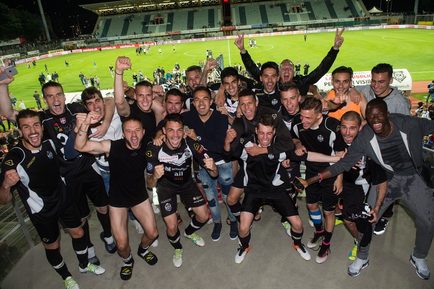Bereits gejubelt: Der FC Lugano feierte letzten Mittwoch enthusiastisch den Liga-Erhalt.