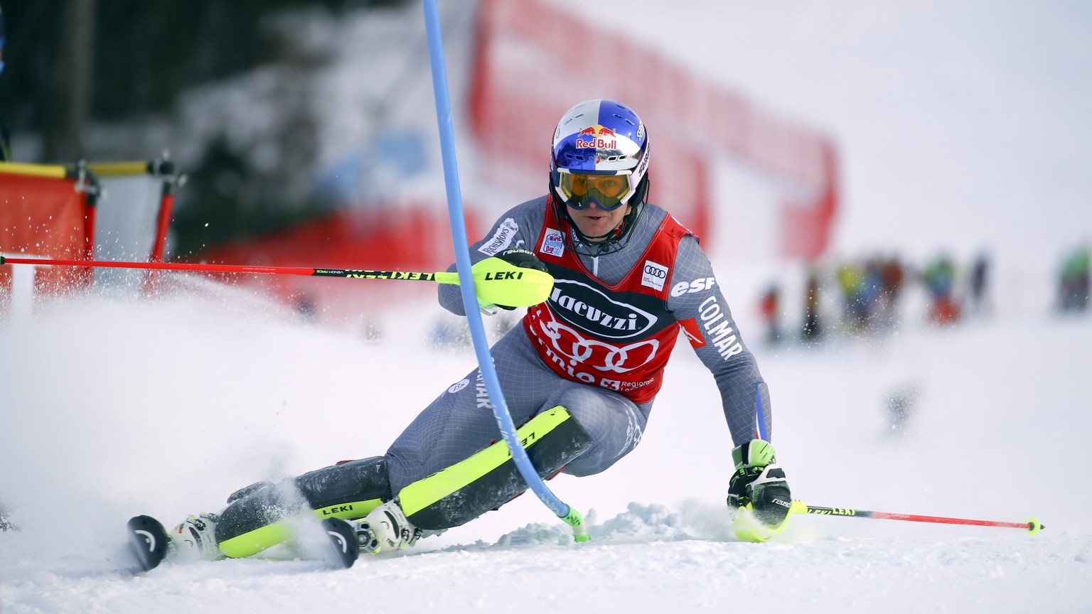 France&#039;s Alexis Pinturault competes during the second run of an alpine ski men&#039;s World Cup alpine combined, in Bormio, Italy, Friday, Dec. 29, 2017. (AP Photo/Marco Trovati)