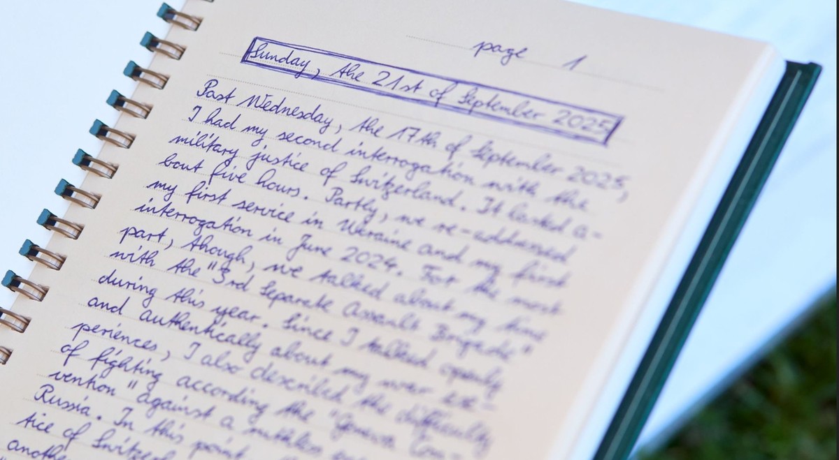 Le journal intime de Jona Neidhart. Il l'écrit en anglais.
