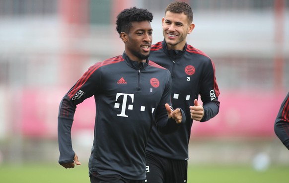 Hernandez mit Kingsley Coman im Bayern-Training.