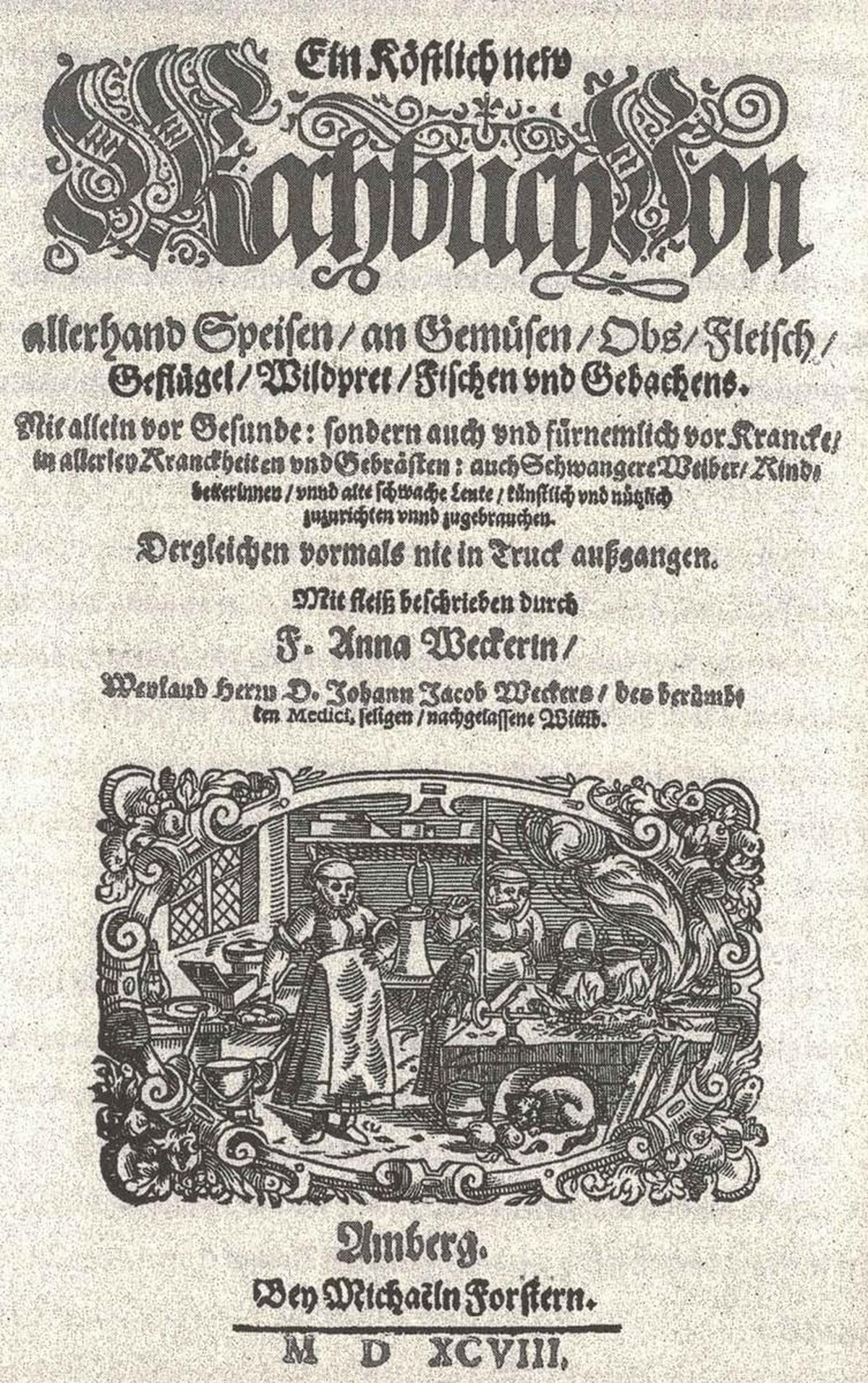 Ce livre rédigé en 1597 par la Bâloise Anna Wecker fit d’elle une pionnière, réimpression de 1977. 
https://www.e-helvetica.nb.admin.ch/view/nbdig-3232!urn%3Anbn%3Ach%3Anbdig-3232%3Anbdig-3232.pdf