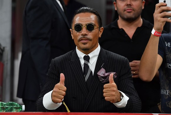 MILAN, ITALY - SEPTEMBER 18: Nusret Gökçe, AKA Salt Bae during the Serie A match between AC Milan and SSC Napoli at Stadio Giuseppe Meazza on September 18, 2022 in Milan, Italy. (Photo by Chris Ricco/ ...