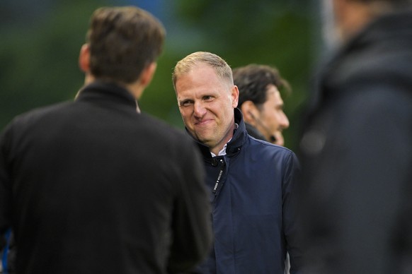 Trainer Marc Schneider (FCV) im Fussball Challenge League Spiel zwischen dem FC Vaduz und dem FC Thun, am Montag, 11. Mai 2025, im Rheinpark Stadion in Vaduz. (KEYSTONE/Gian Ehrenzeller)