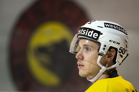 Berns Miika Koivisto, fotografiert waehrend dem ersten offiziellen Eistraining der Saison 2019/20, am Montag, 5. August 2019, in der Postfinance Arena in Bern. (KEYSTONE/Anthony Anex)