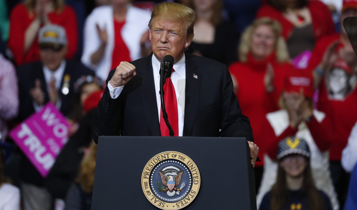 President Donald Trump speaks during a rally in Grand Rapids, Mich., Thursday, March 28, 2019. (AP Photo/Paul Sancya)