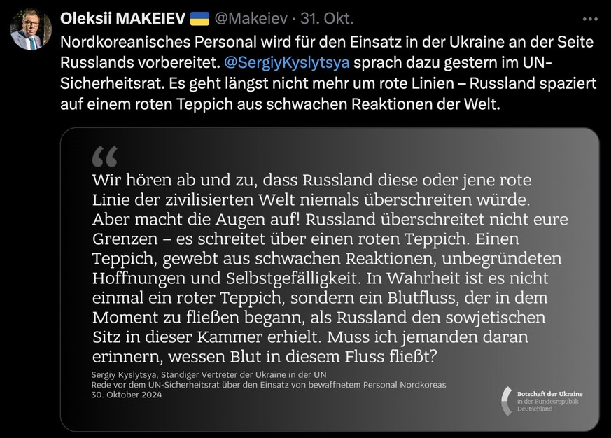 Tweet zum Ukraine-Krieg