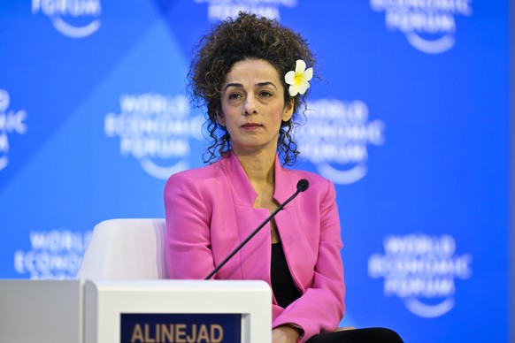 Masih Alinejad, journalist and activist, USA, photographed at the 53rd annual meeting of the World Economic Forum, WEF, in Davos, Switzerland, Thursday, January 19, 2023. The meeting brings and ...