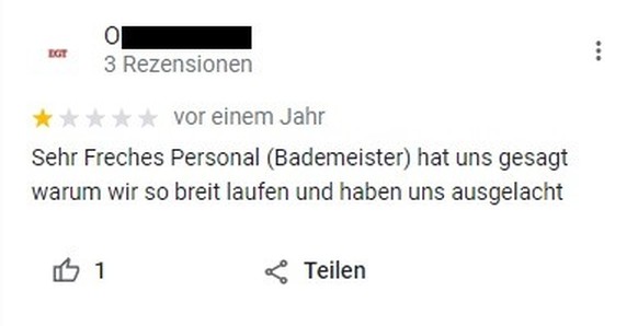 Funny Google Reviews: Badi Wallisellen