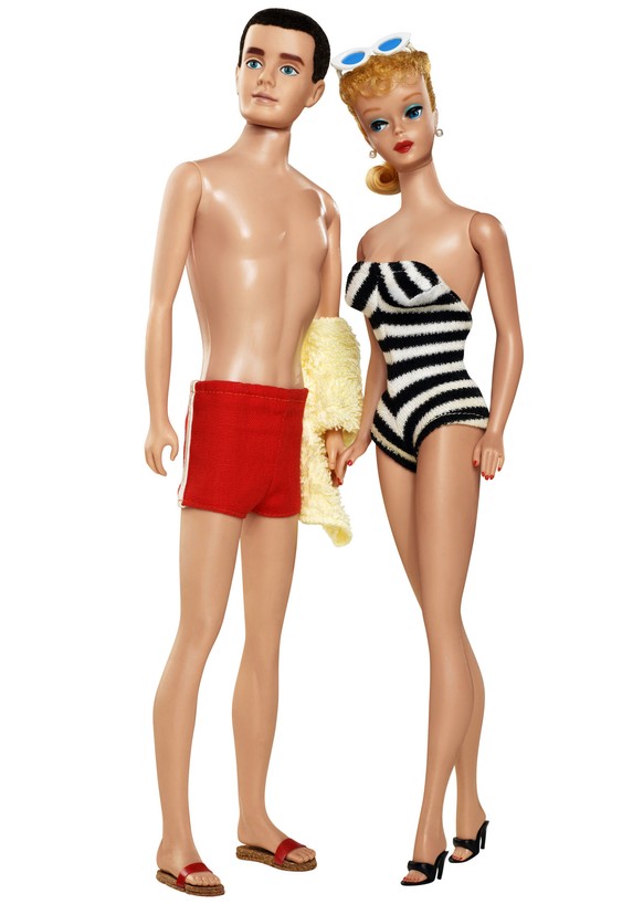 This photo provided by Mattel shows 1961 Ken and Barbie dolls. Mattel announced Tuesday, June 20, 2017, that the company is introducing 15 new looks for the male doll, giving him new skin tones, body  ...