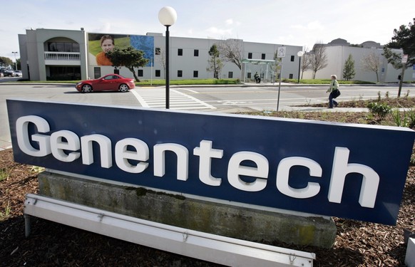 Genentech headquarters in South San Francisco, Calif. seen Friday, March 6, 2009. Swiss pharmaceutical giant Roche agreed to pay $46.8 billion to buy the 44 percent of biotech pioneer Genentech that i ...