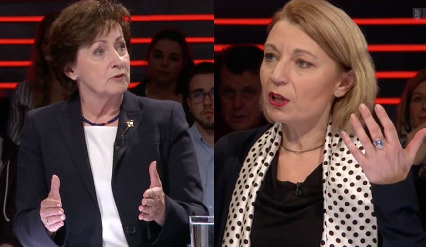 SVP-Nationalrätin Sylvia Flückiger-Bäni (links) und SP-Kontrahentin Yvonne Feri kämpfen für die Frauen – an zwei verschiedenen Fronten.