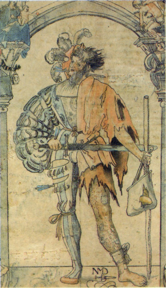 Zeitgenössische Kritik am Söldnerwesen: Links ein prosperierender eidgenössischer Reisläufer, rechts ein invalider Bettler, 16. Jahrhundert
bild: wikimedia
