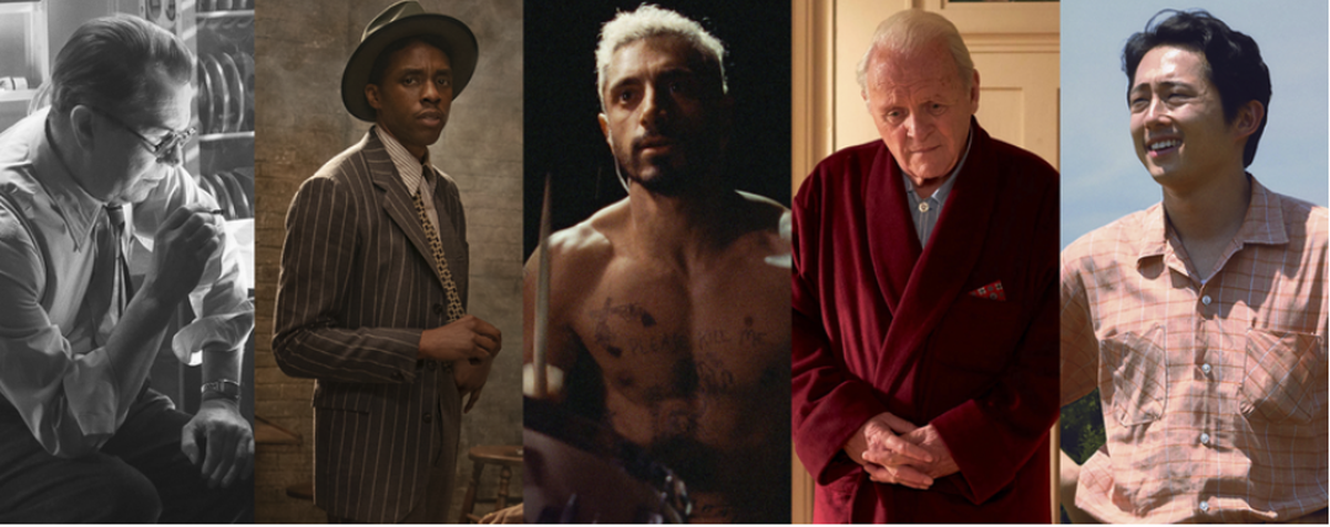 Voici les nominés dans la catégorie du «meilleur acteur»: Gary Oldman dans «Mank», Chadwick Boseman dans « Ma Rainey's Black Bottom », Riz Ahmed dans «Sound of Metal», Anthony Hopkins dans «The Father ...