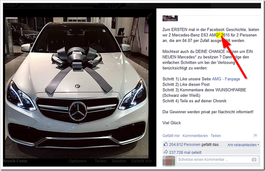Hier Gewinnst Du Garantiert Keinen Mercedes Uber 300 000 Autofans Fallen Auf Facebook Fake Herein Watson