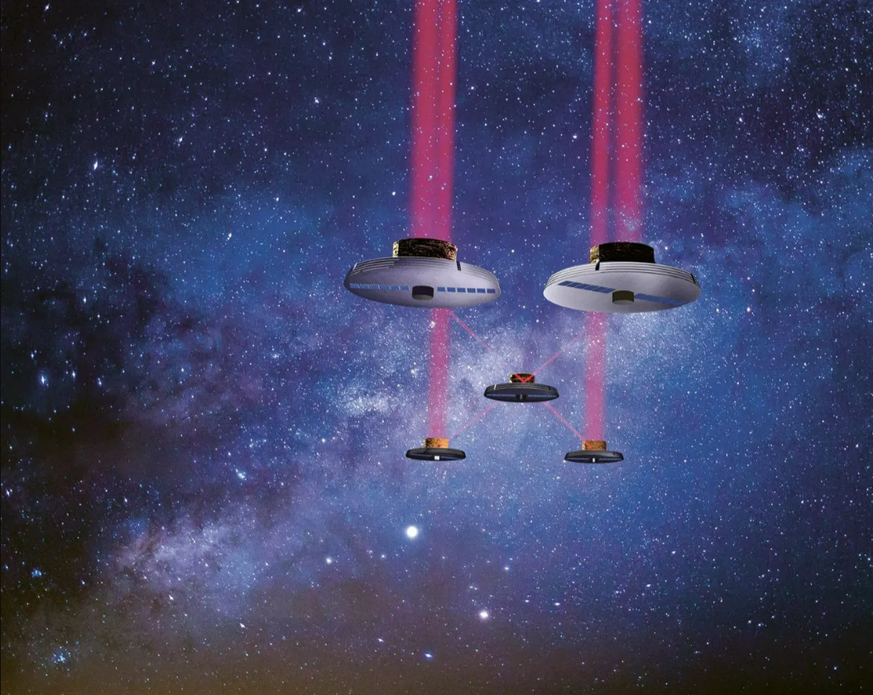 Illustration des Large Interferometer for Exoplanets, kurz Life, von der ETH Zürich.