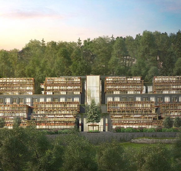 Visualisierung des neuen Waldhotels auf dem Bürgenstock.