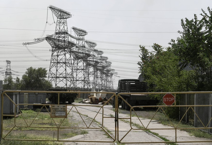 Ukraine Russia Military Operation Nuclear Plant 8259068 23.08.2022 The view shows the Zaporizhzhia nuclear power plant in Energodar, Zaporizhzhia region, Ukraine. Konstantin Mihalchevskiy / Sputnik En ...