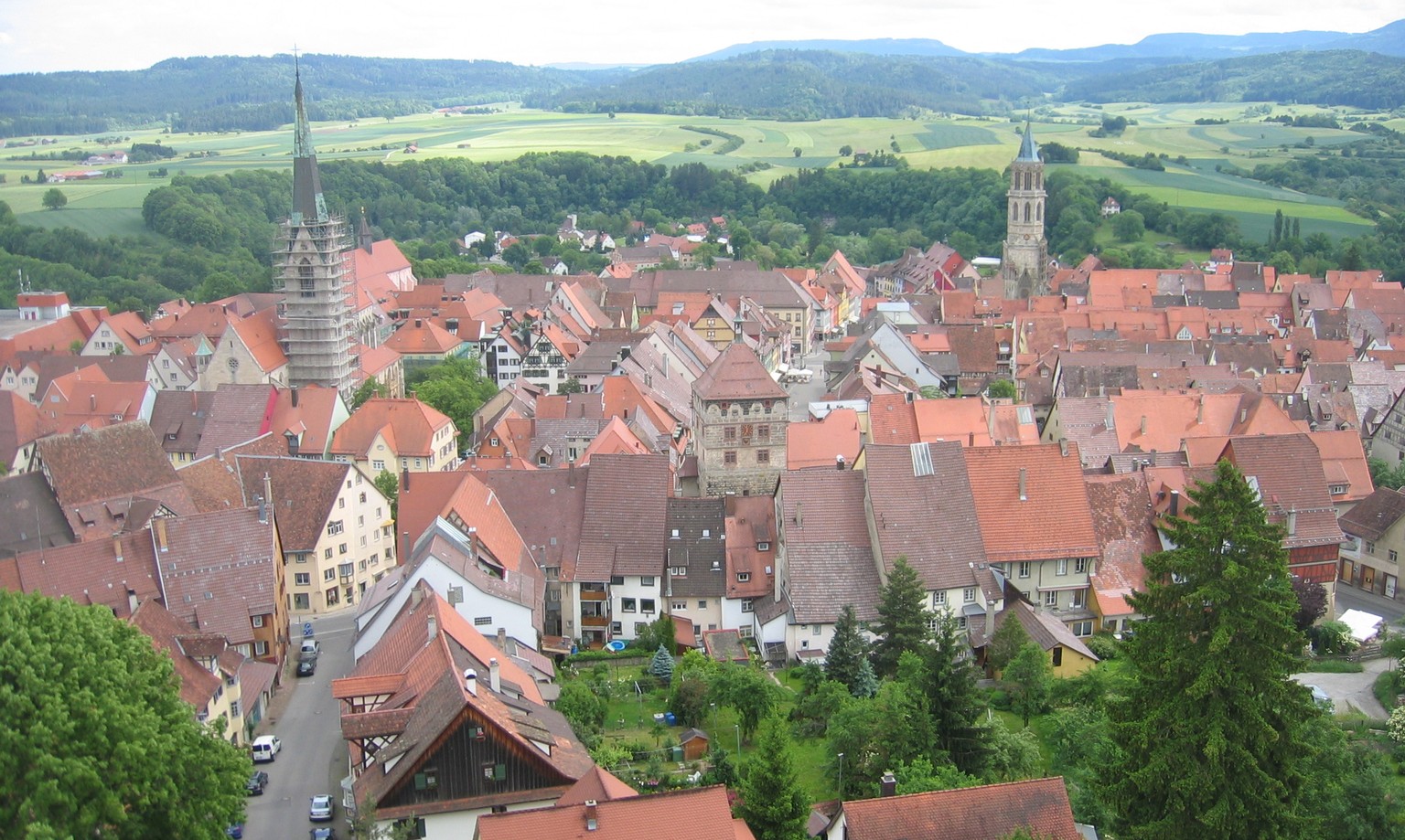 Blick auf Rottweil: Die schwäbische Stadt war ein Zugewandter Ort der Eidgenossenschaft. Das Bündnis wurde nie gekündigt; damit ist Rottweil ein kleines bisschen schweizerisch.&nbsp;