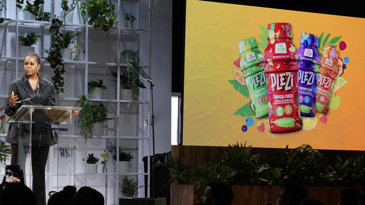 Former first lady Michelle Obama speaks during WSJ's Future of Everything Festival, Wednesday, May 3, 2023, in New York. Obama says she's working behind the scenes with a new company that wi ...