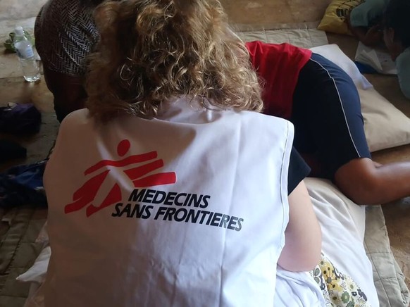 In this Oct. 8, 2018, photo provided by Medecins Sans Frontieres Australia, a patient is attended by an MSF mental health team in Nauru. Humanitarian medical professionals expelled from Nauru said on  ...