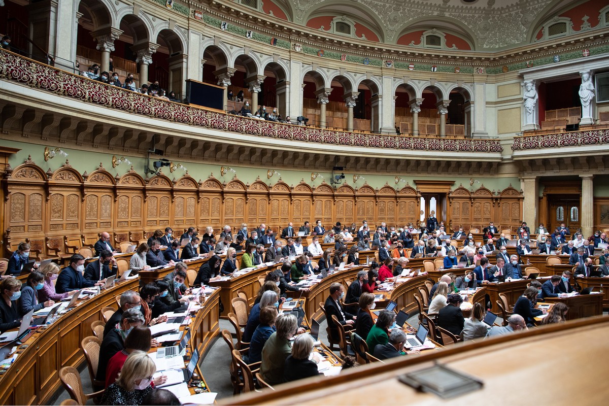 Der Nationalrat beraet ueber das Budget 2022-2025 an der Wintersession der Eidgenoessischen Raete, am Mittwoch, 1. Dezember 2021, in Bern. (KEYSTONE/Peter Schneider)