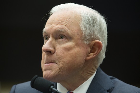 epa06468383 (FILE) - US Attorney General Jeff Sessions testifies before the House Judiciary Committee hearing on oversight of the Justice Department on Capitol Hill in Washington, DC, USA, 14 November ...