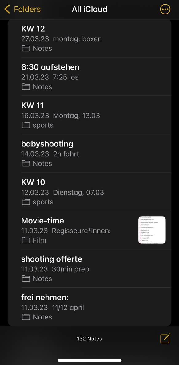 Mobile phone notes