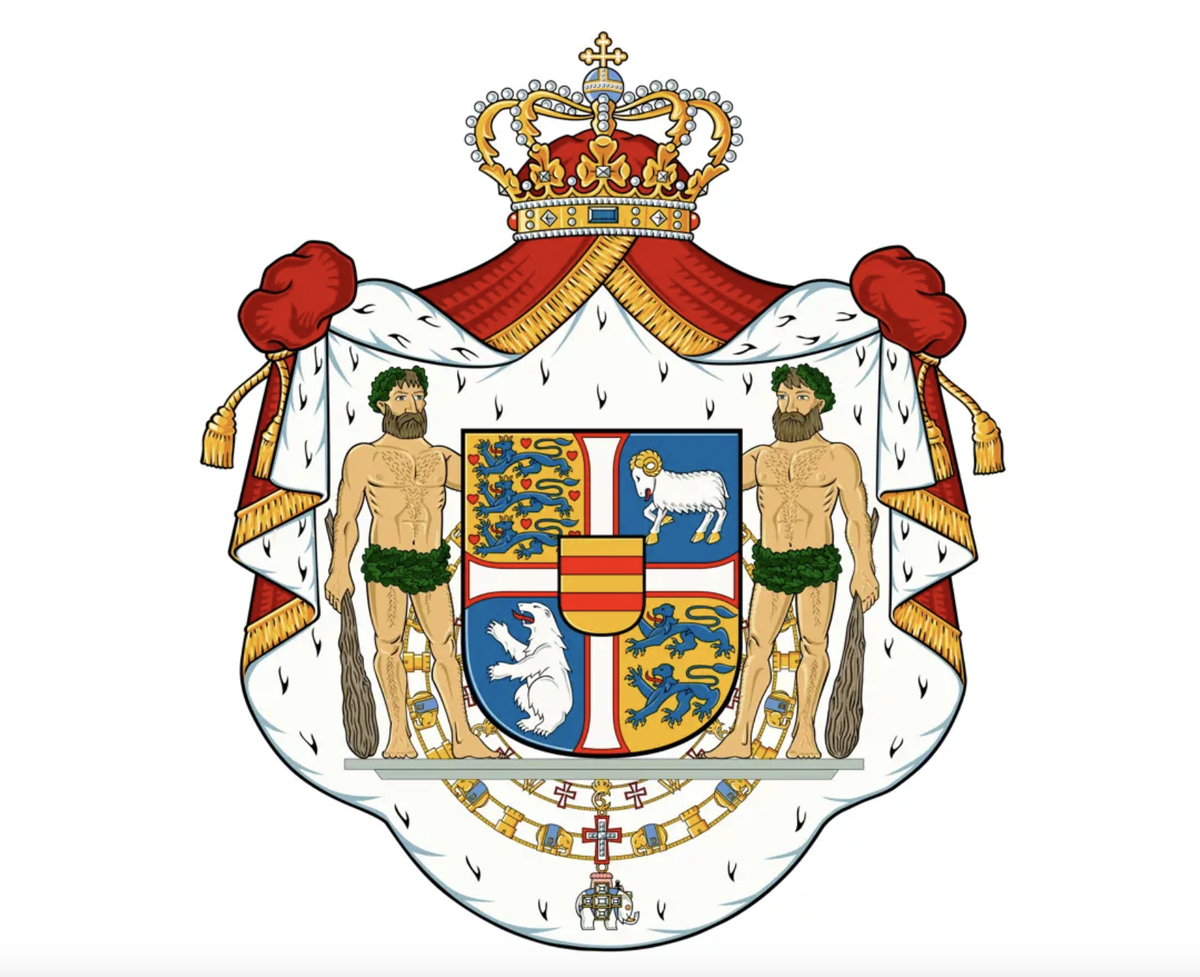 Neues Königswappen Dänemark, coat of arms Denmark