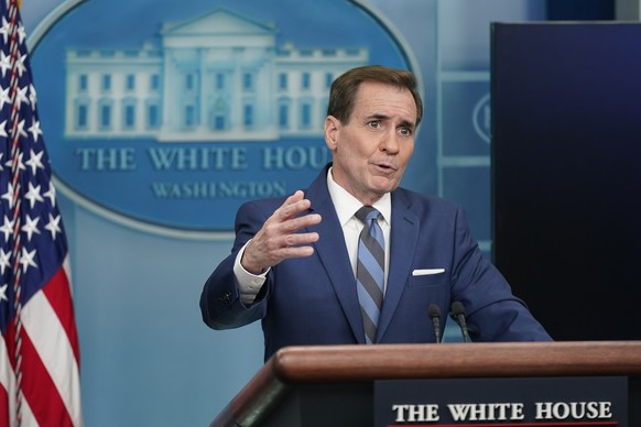 National Security Council spokesman John Kirby speaks during a press briefing at the White House, Monday, Nov. 28, 2022, in Washington. (AP Photo/Patrick Semansky)
John Kirby