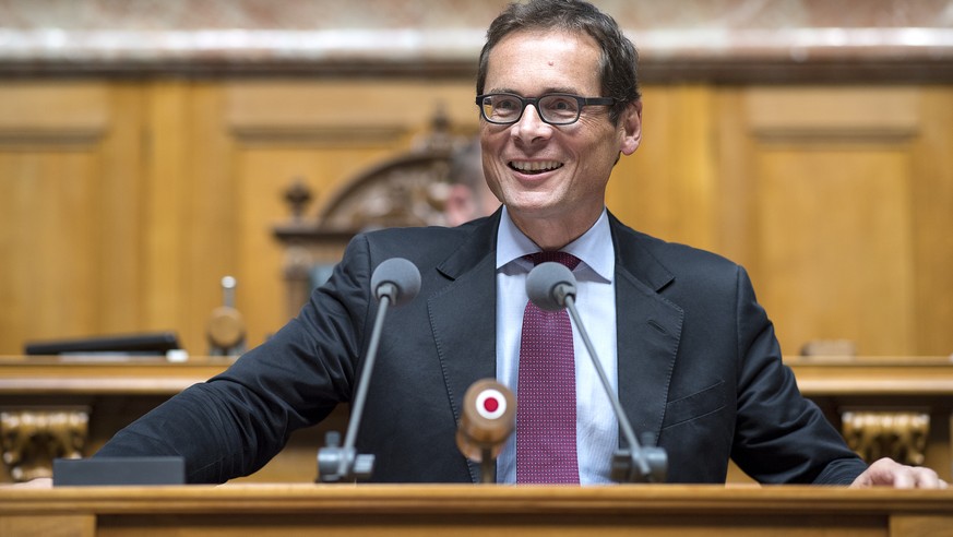 Roger Koeppel, SVP-ZH, spricht an der Herbstsession der Eidgenoessischen Raete, am Montag, 25. September 2017 im Nationalrat in Bern. (KEYSTONE/Anthony Anex)