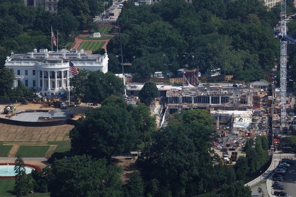 Construction on the new White House ballroom is seen from the Washington Monument, Wednesday, July 1, 2026, in Washington. (AP Photo/Tom Brenner)
Trump White House Ballroom