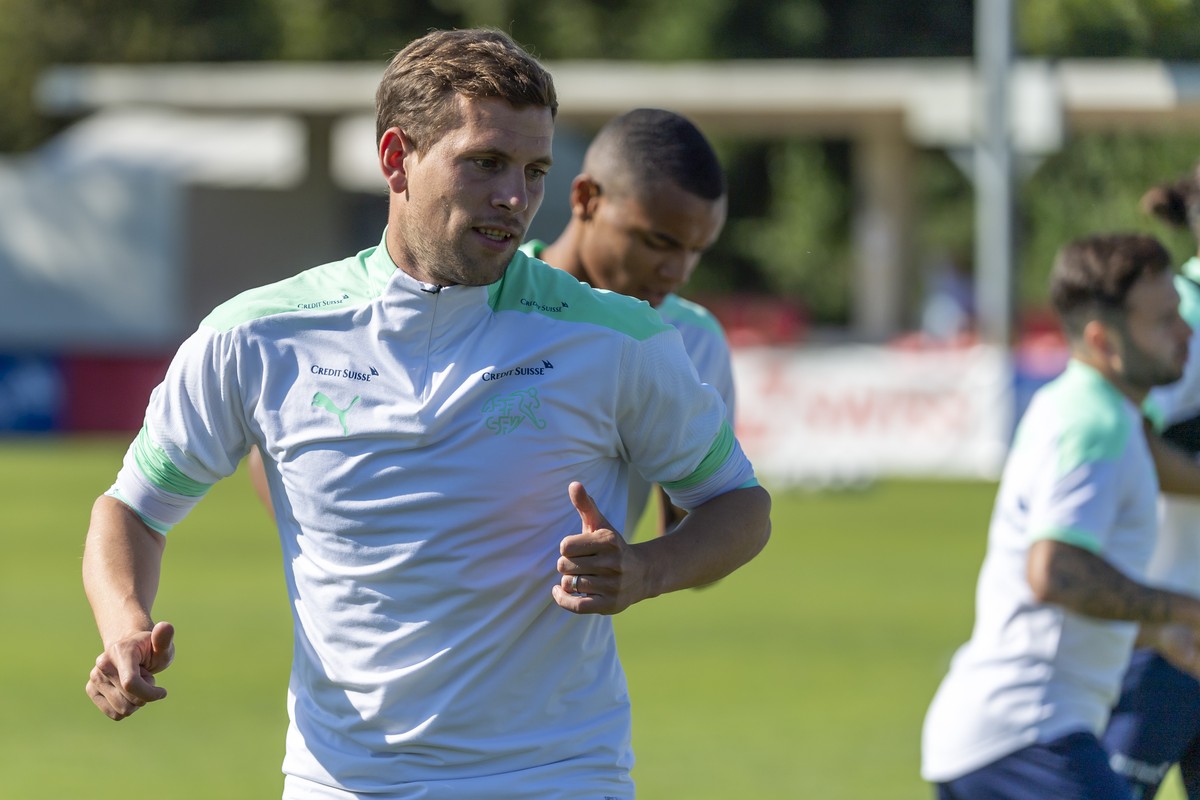 Fabian Frei beim Training der Schweizer Fussballnationalmannschaft in Basel, am Donnerstag, 2. September 2021. (KEYSTONE/Georgios Kefalas)