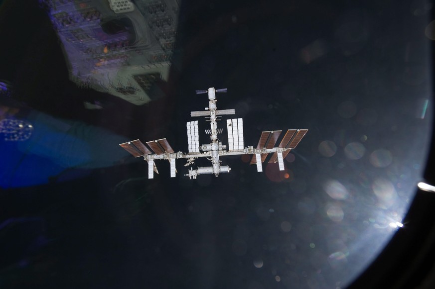 epa04559460 (FILE) A file undated handout image from NASA T.V. released on 20 May 2011 and taken by one of the crew members aboard the space shuttle Endeavour shows the International Space Station (IS ...