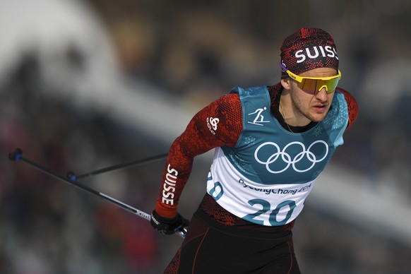 Roman Furger of Switzerland in action during the men Cross-Country Skiing 15 km free race in the Alpensia Biathlon Center during the XXIII Winter Olympics 2018 in Pyeongchang, South Korea, on Friday, February 16, 2018. (KEYSTONE/Gian Ehrenzeller)