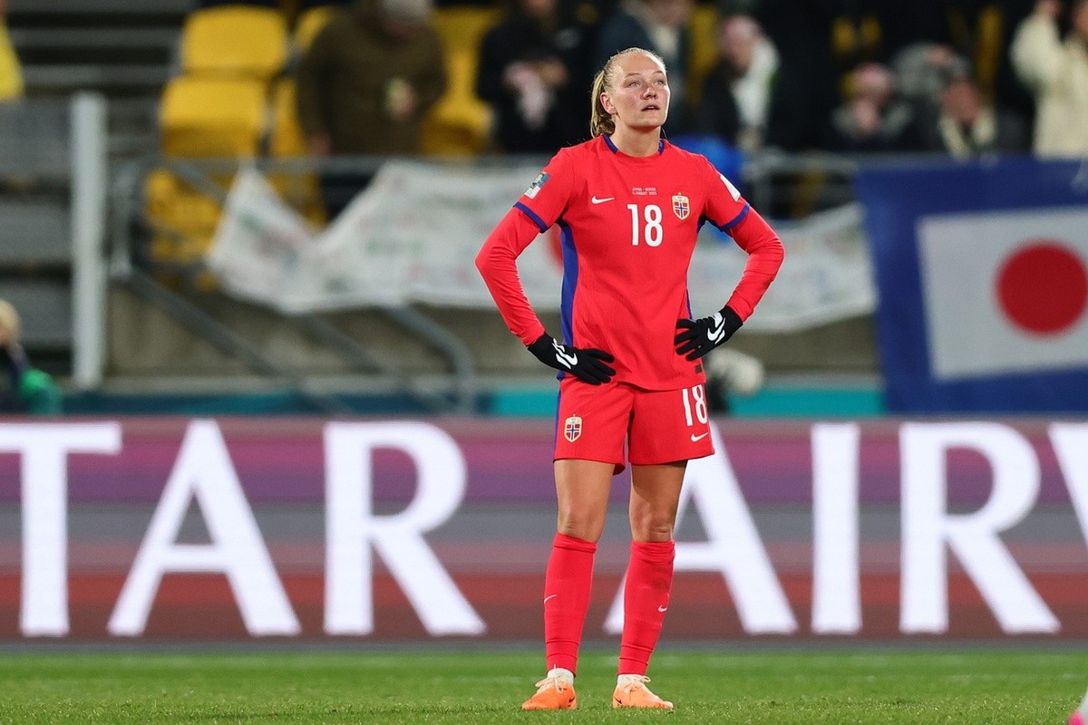 Coupe du monde féminine 2023: La déception de la Norvégienne Frida Maanum après l'élimination contre le Japon le 5 août.