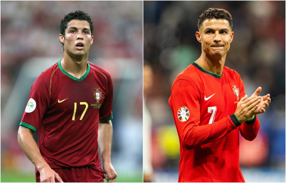 Zwischen diesen beiden Bildern liegen 18 Jahre: Cristiano Ronaldo an seiner ersten WM und seiner wohl letzten EM.