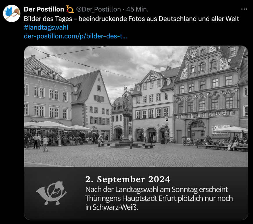 Tweet zu Rechtsrutsch in Deutschland