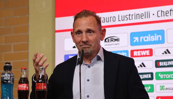 Trainer Mauro Lustrinelli / PK Pressekonferenz zur Vorstellung des neuen Cheftrainers / / Fu�ball Fussball / Bundesliga Herren DFL / Saison 2025/2026 / 21.05.2026 / 1.FC Union Berlin FCU / DFL regulat ...