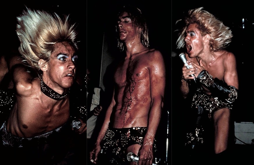 LOS ANGELES - OCTOBER 30: Iggy Pop (born James Osterberg, Jr.) of the rock and roll band "Iggy and The Stooges" perform onstage at the Whisky A-Go-Go on October 30, 1973 in West Hollywood, C ...