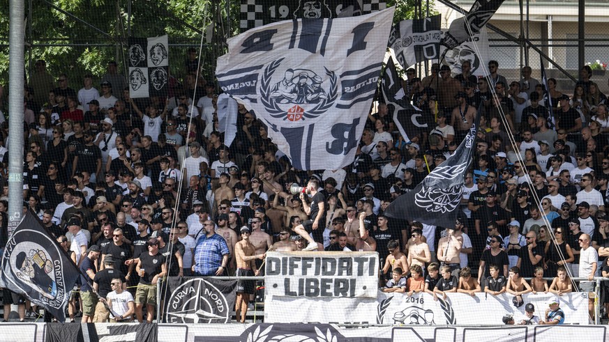 between FC Lugano and FC Thun at the Cornaredo Stadium in Lugano, Sunday, July 27, 2025. (KEYSTONE/Ti-Press/Pablo Gianinazzi)