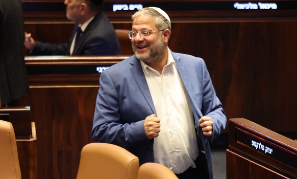 epa13109184 Israeli National Security Minister Itamar Ben Gvir attends a vote on the Basic Law proposal, 'Torah Study,' at the Knesset, Israel's parliament, in Jerusalem, 13 July 2026.  ...