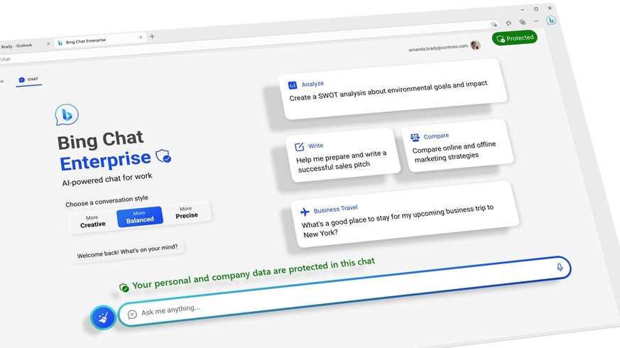 Microsoft launches Bing Chat Enterprise for business customers.