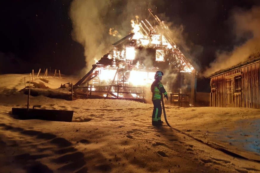 Brannte lichterloh: Alp-Hütte im Kanton Appenzell Innerrhoden