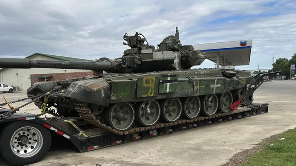The Russian T-90A tank: the military vehicle has appeared in the US state of Louisiana.