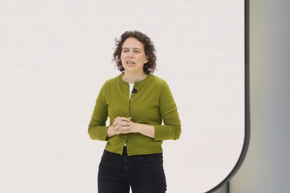 Liz Reid, Vice President, Head of Search, speaks at a Google I/O event in Mountain View, Calif., Tuesday, May 20, 2025. (AP Photo/Jeff Chiu)
Liz Reid