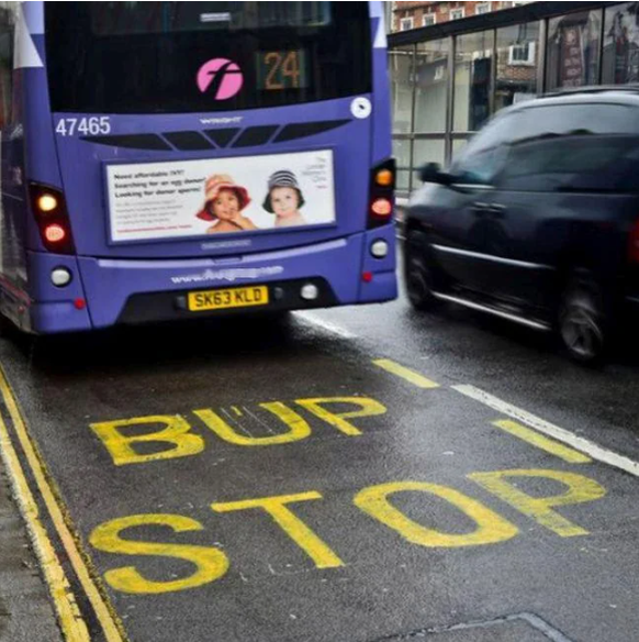 Fail: Bup Stop statt Bus Stop