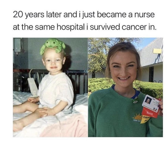 «20 Jahre später wurde ich also Krankenschwester in jenem Spital, in dem ich den Krebs überlebte.»
