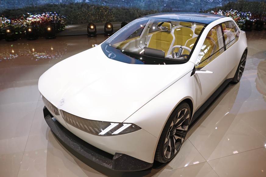 epa11658183 The BMW Vision Neue Klasse concept car is on display during the Mondial de l&#039;Auto ? Paris Motor Show 2024 in Paris, France, 14 October 2024. The 2024 Paris Motor Show showcases hundre ...