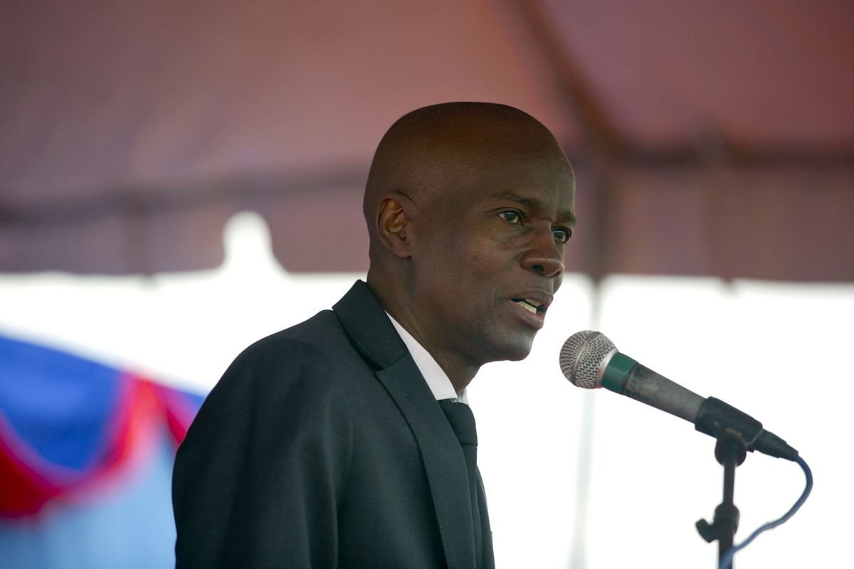 FILE - In this Friday, Jan. 12, 2018 file photo, Haiti's president Jovenel Moise talks during a ceremony on the 8th anniversary of the 2010 earthquake, in Port-au-Prince, Haiti. Haiti’s president ...