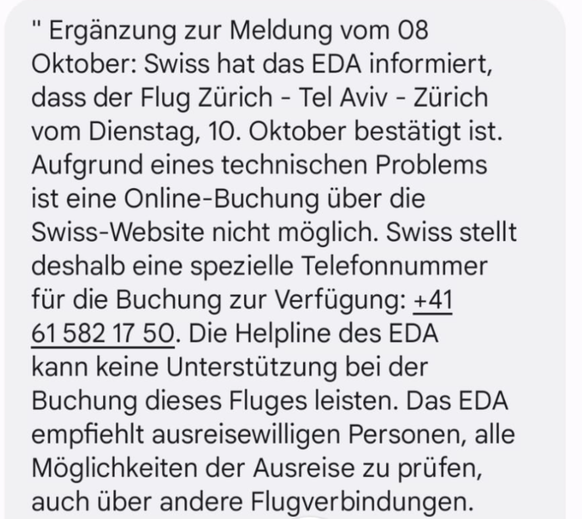 Additional message from the EDA: The flight must be booked via the hotline.
